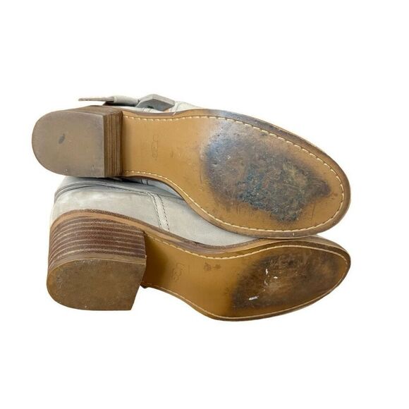 UGG Elora Sahara Nubuck Leather Ankle Boots Taupe Beige Tan Pull On Size 7